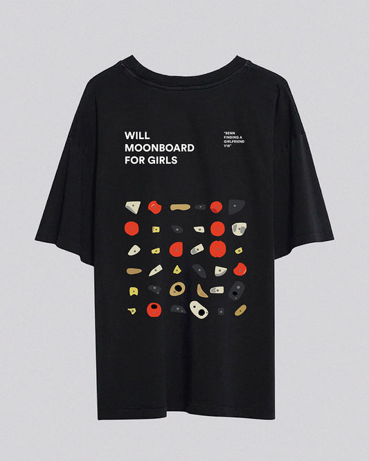 Will Board For Girls | Oversized Tee | Vintage Black