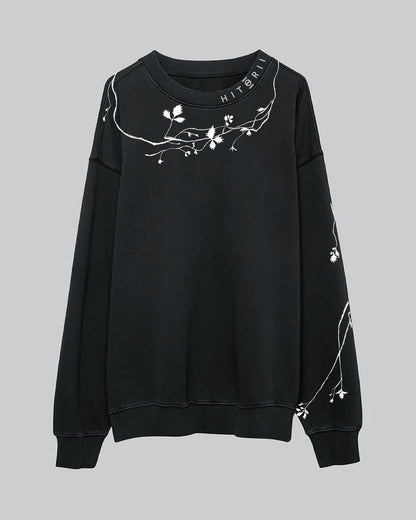 Entangled Fragaria | Crewneck | Black x White