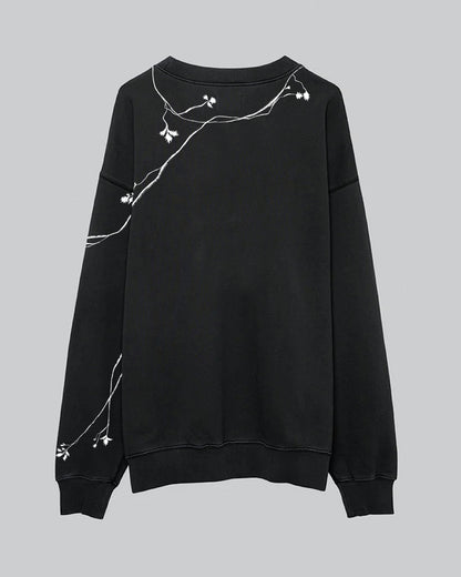 Entangled Fragaria | Crewneck | Black x White