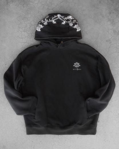 Peonies | Hoodie | Vintage Black
