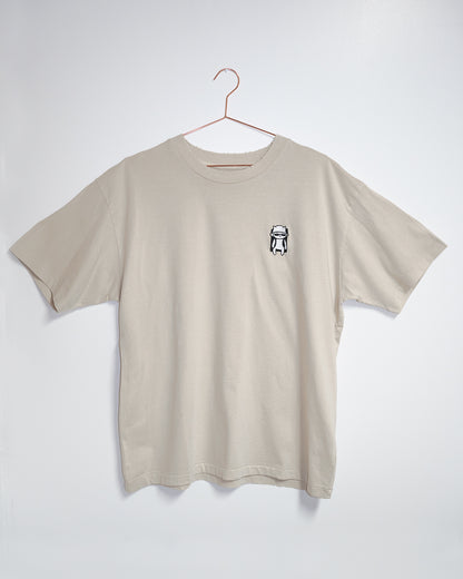 Hitorii Crashpad Mao Oversized Tee /// Off-White /// Embroidered Mao