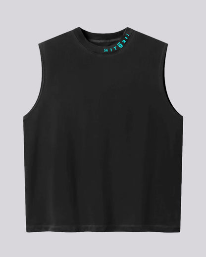 Red Iris | Muscle Tank | Charcoal