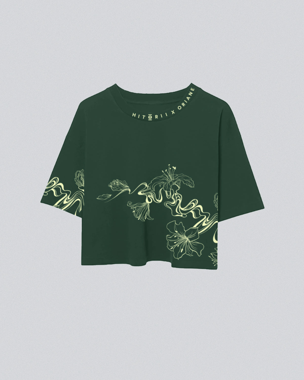 Oriane Lily | Crop Tee | Forest Green