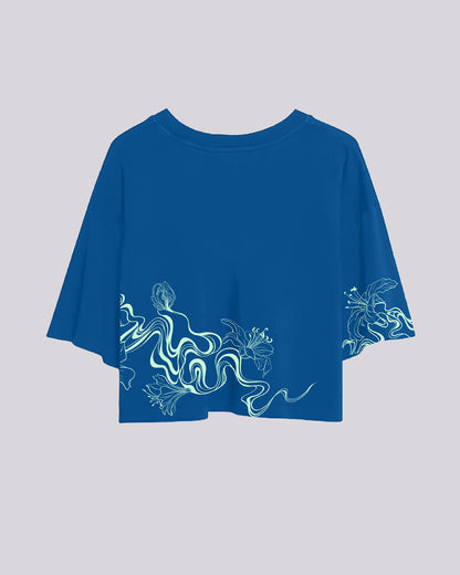 Oriane Lily | Crop Tee | Cobalt Blue