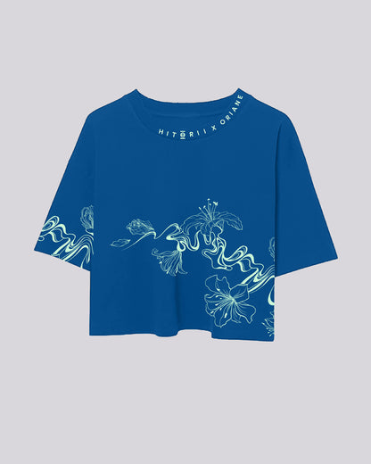 Oriane Lily | Crop Tee | Cobalt Blue
