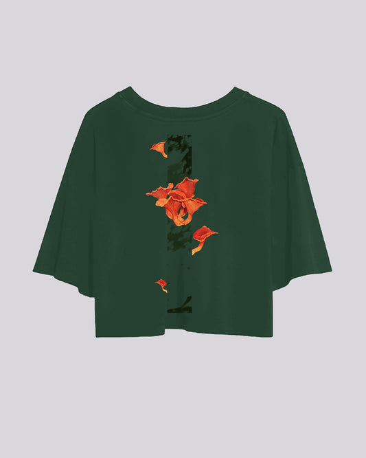 Oriane Chanterelle | Crop Tee | Forest Green
