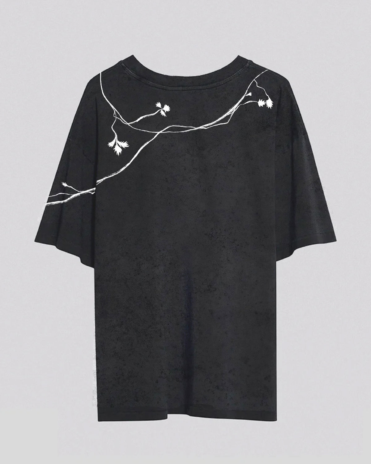 Entangled Fragaria | Oversized Tee | Charcoal (Stonewashed)