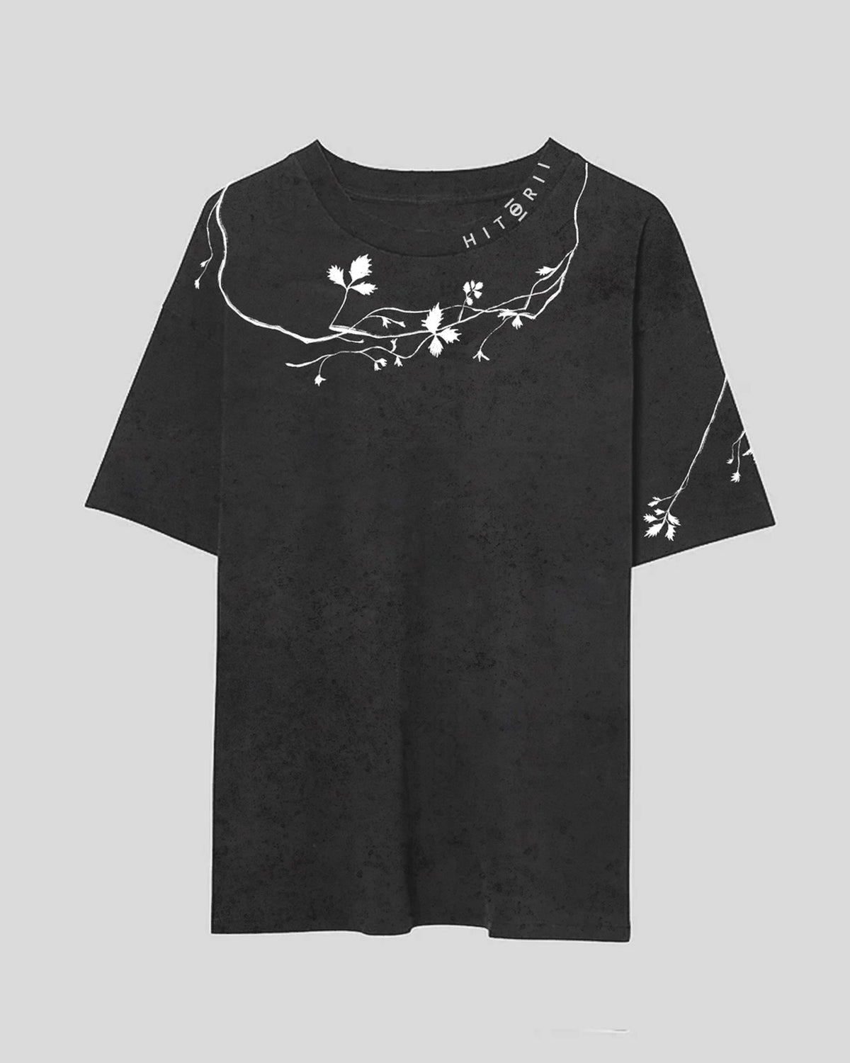 Entangled Fragaria | Oversized Tee | Charcoal (Stonewashed)