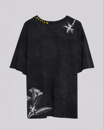Yellow Climbing | Oversized Tee | Stonewashed Black